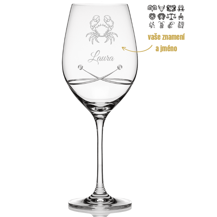Dekorant Sklenice na víno se znamením zvěrokruhu Kiss 360 ml 1KS