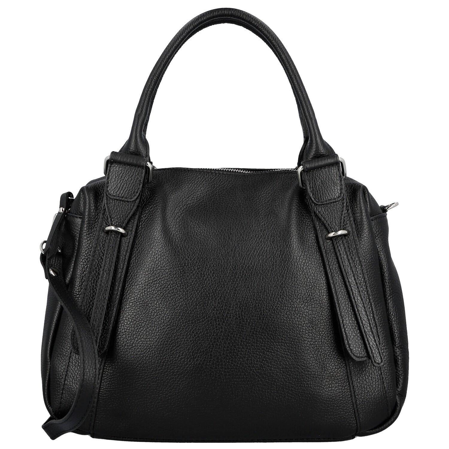 Dámská kožená kabelka na rameno černá - Delami Vera Pelle Tirza černá