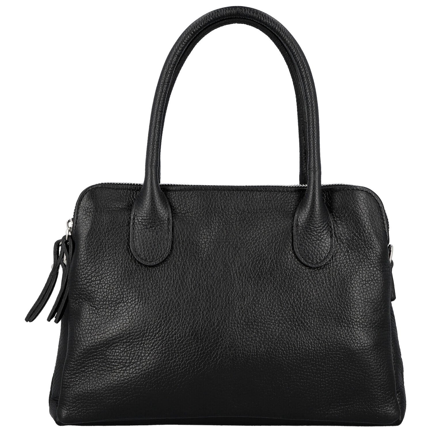 Dámská kožená kabelka na rameno černá - Delami Vera Pelle Tyra černá