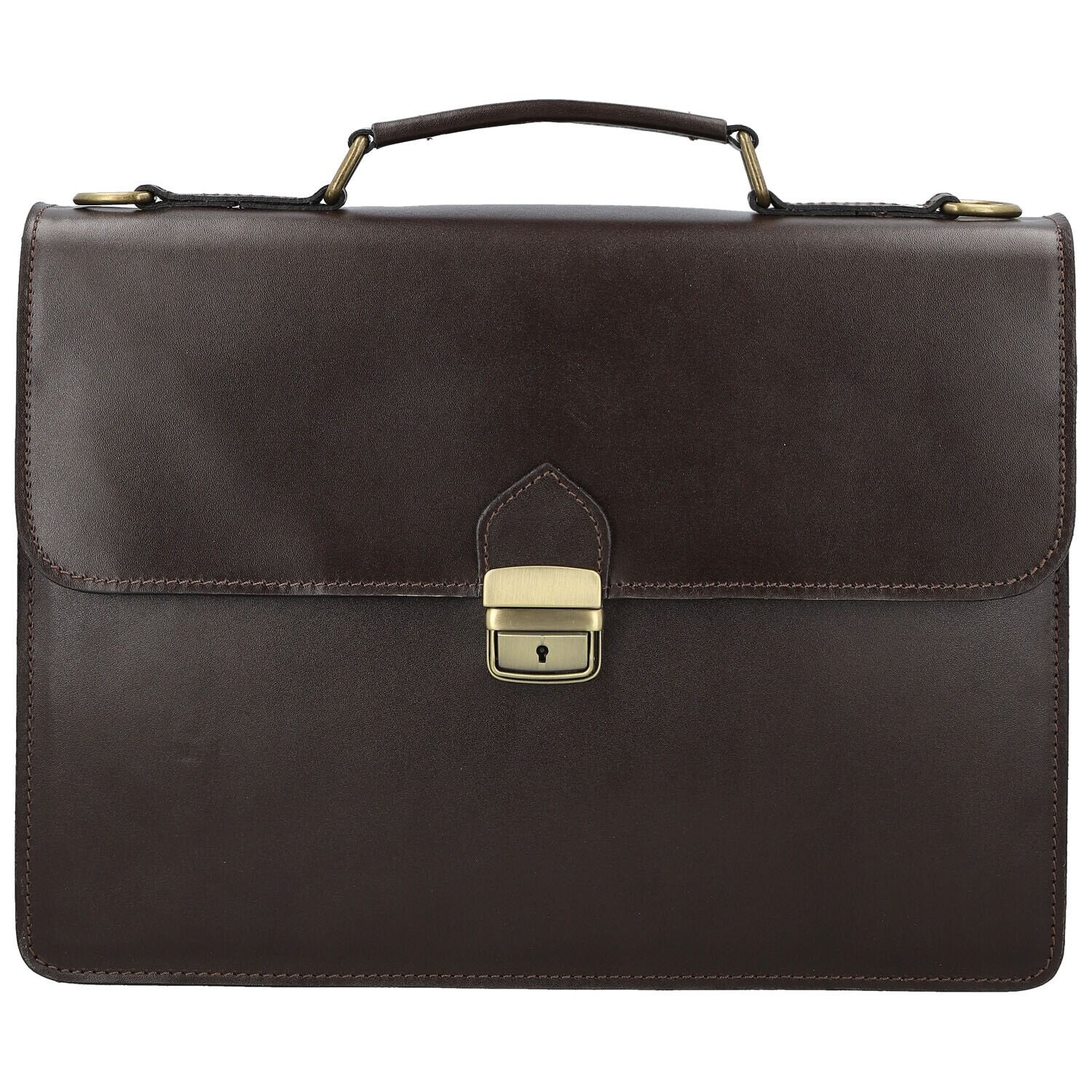 Pánská kožená aktovka tmavě hnědá - Delami Vera Pelle Lynton hnědá