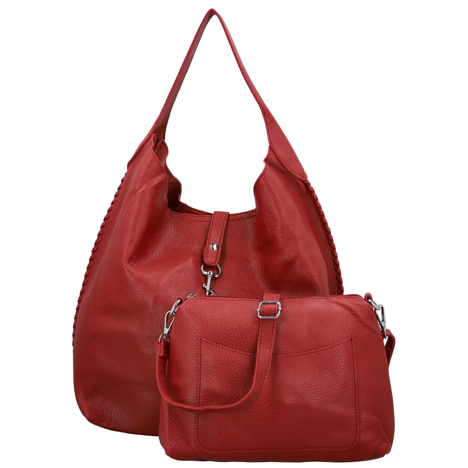 Dámský set kabelek červený - Paolo bags Lona červená