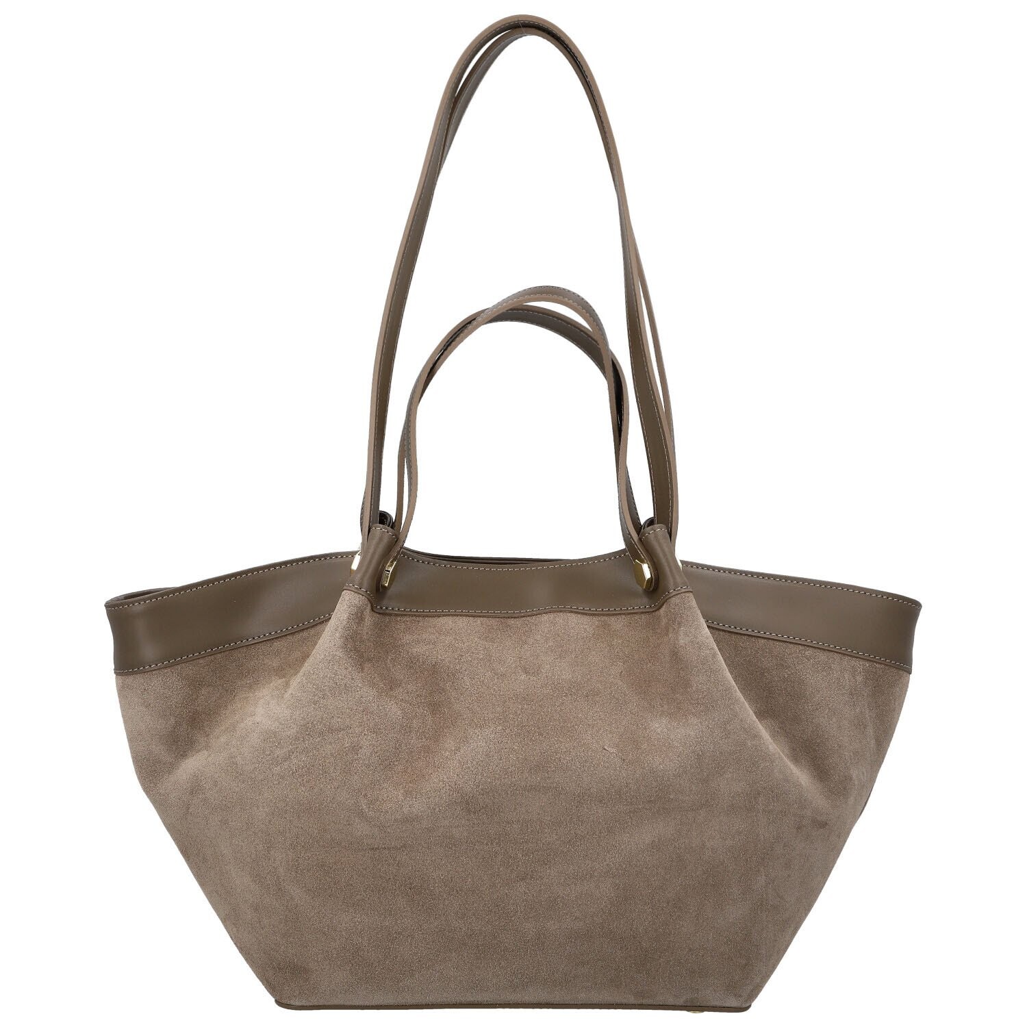 Dámská kožená kabelka na rameno taupe - Delami Vera Pelle Lorina taupe