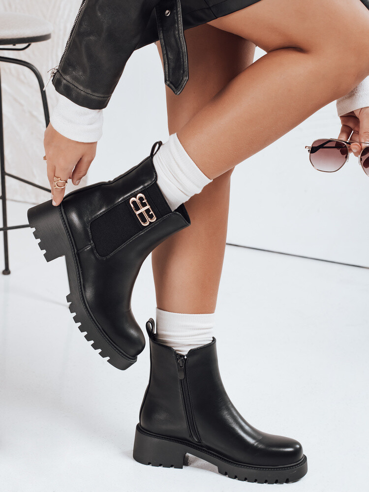 Botki damskie czarne Dstreet