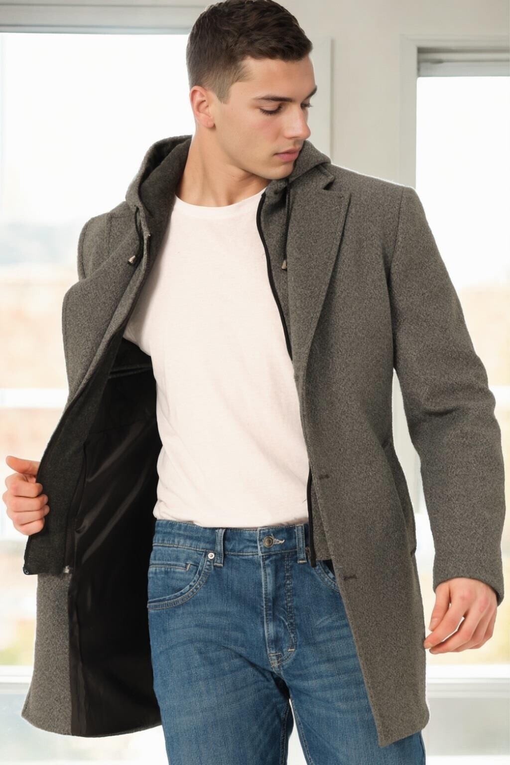 PLT9376 DEWBERRY MEN'S COAT-SMOKED