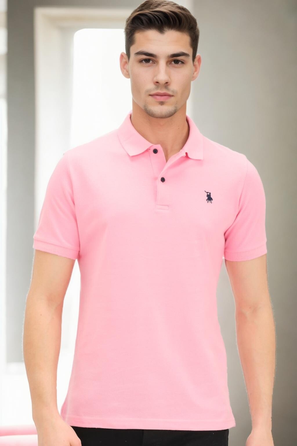 T9561 DEWBERRY MEN'S TSHIRT-PINK