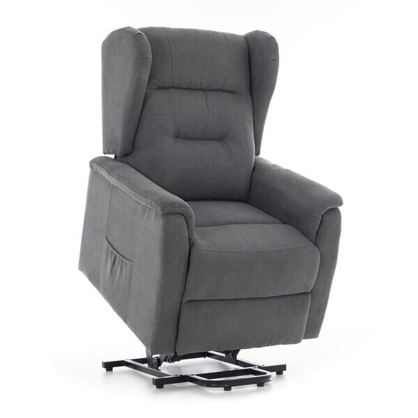 Masážní polohovací křeslo s vyklápěním COMFORT+, antracitová látka