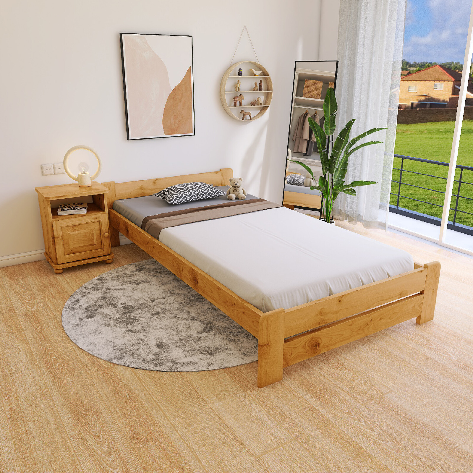 Maxi Postel z masivu Evropa 140 x 200 cm - barva Olše - 2.jakost
