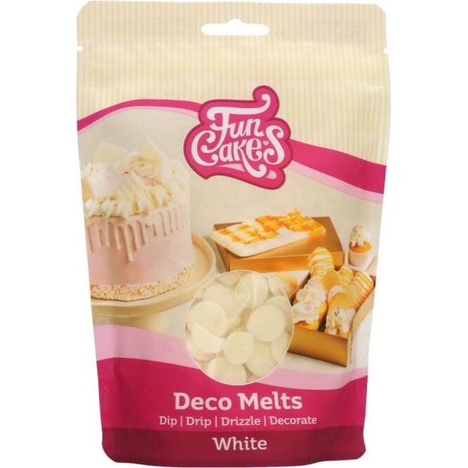 Snadno rozpustná poleva v peckách 250g bílá - FunCakes - FunCakes