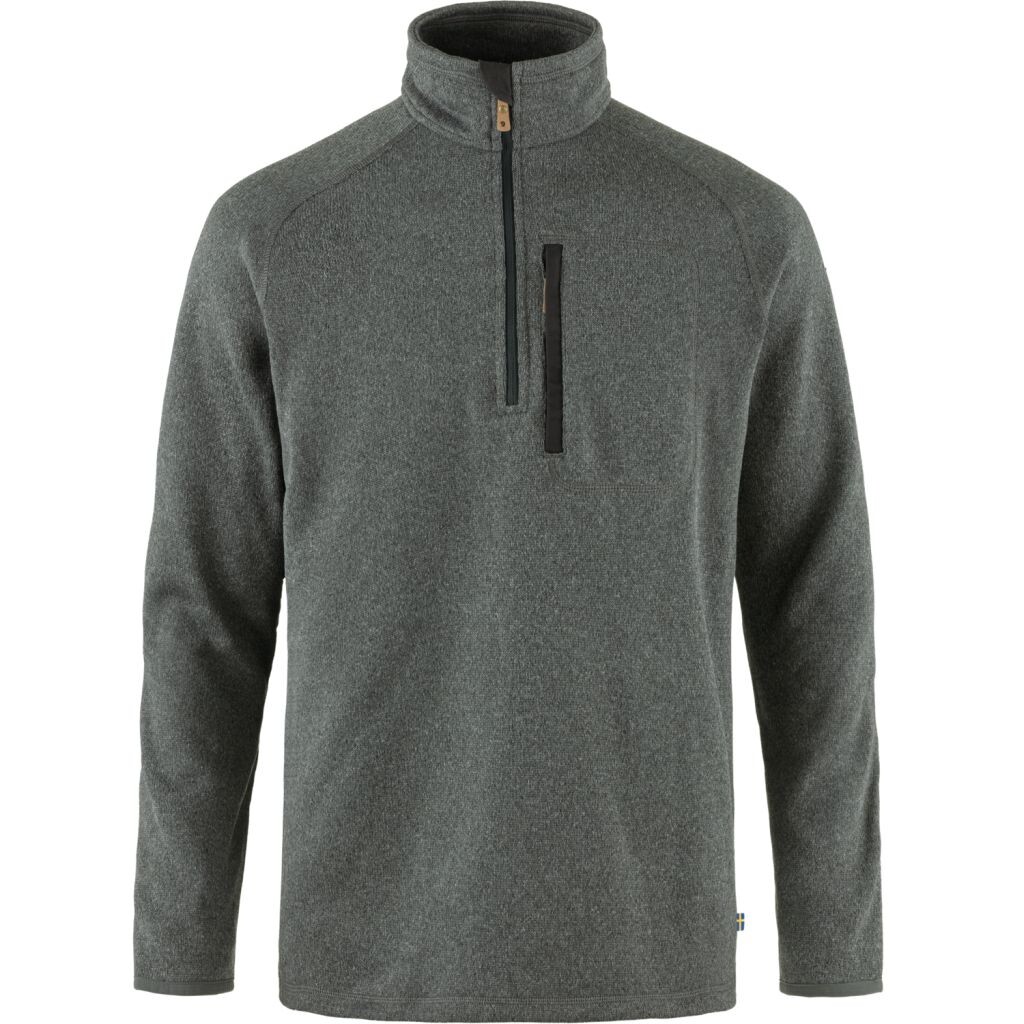 FJÄLLRÄVEN Övik Fleece Half Zip M, Dark Grey velikost: L