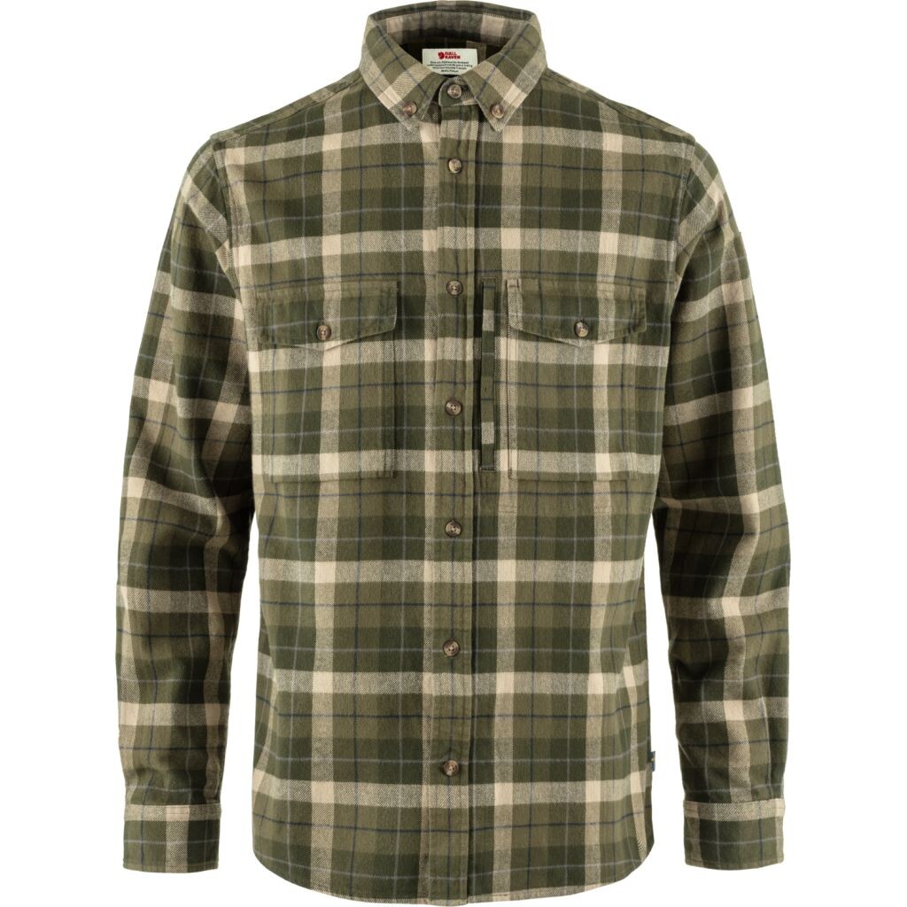 FJÄLLRÄVEN Värmland Heavy Flannel Shirt M, Green-Deep Forest velikost: L