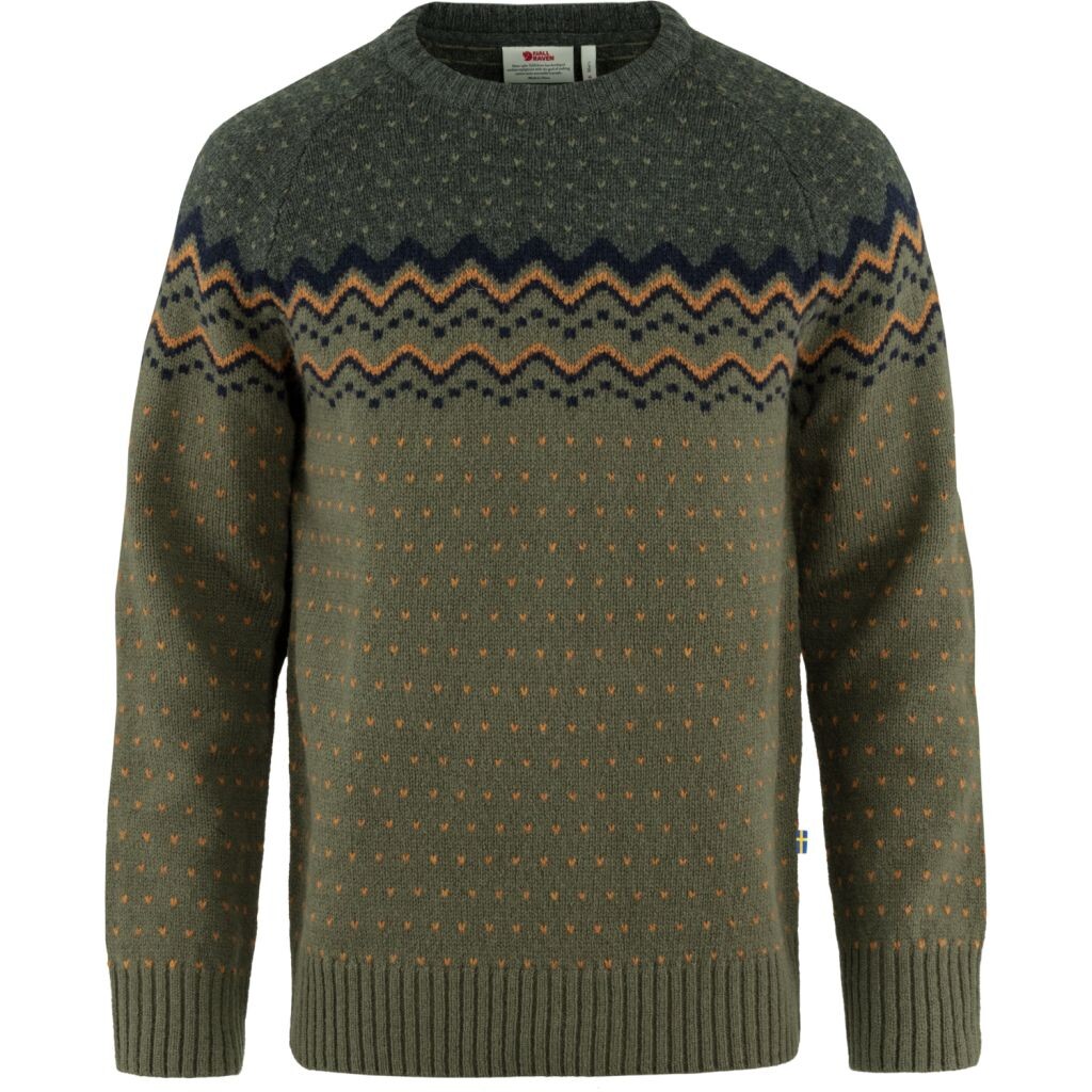 FJÄLLRÄVEN Övik Knit Sweater M, Laurel Green-Deep Forest velikost: L