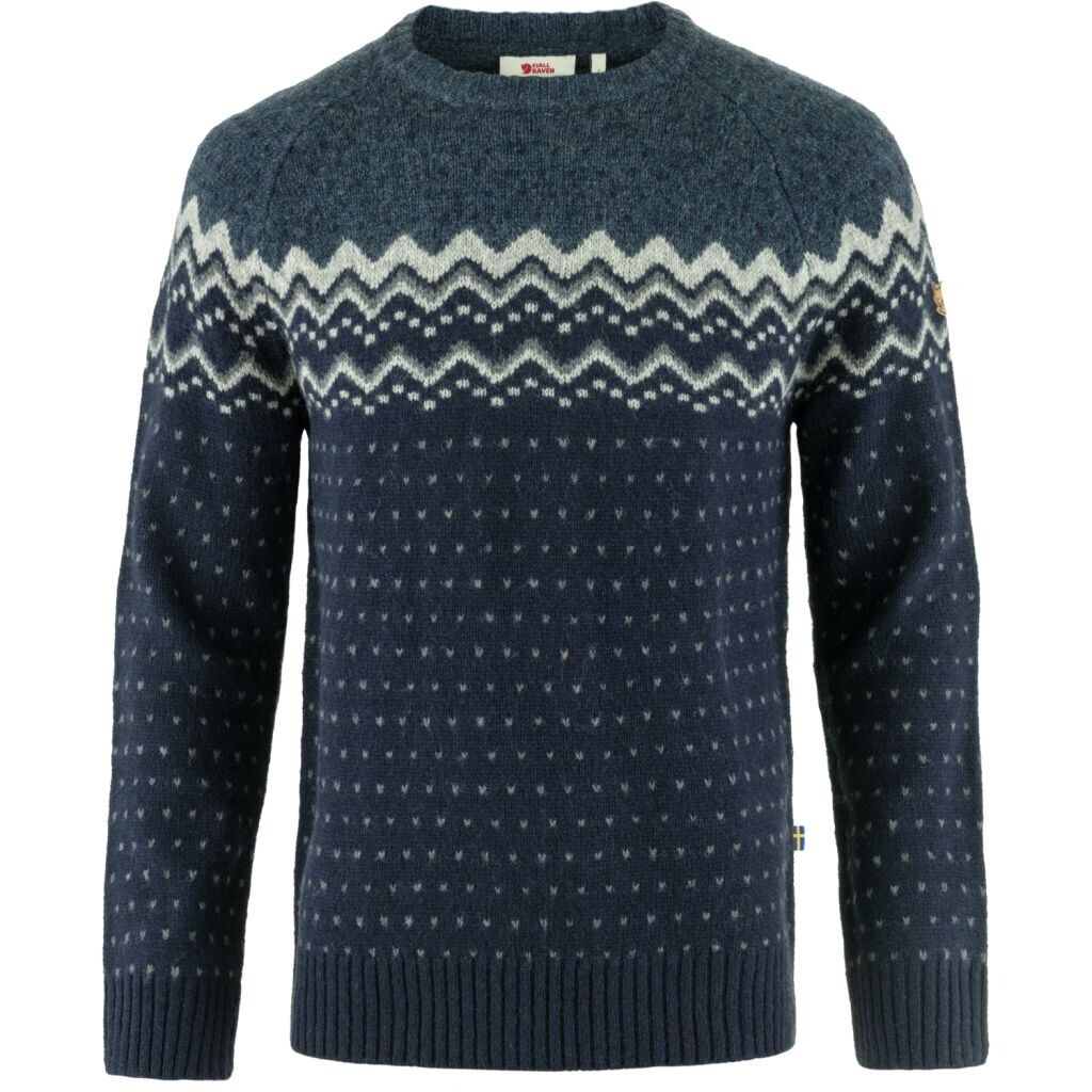 FJÄLLRÄVEN Övik Knit Sweater M, Dark Navy-Mountain Blue velikost: M
