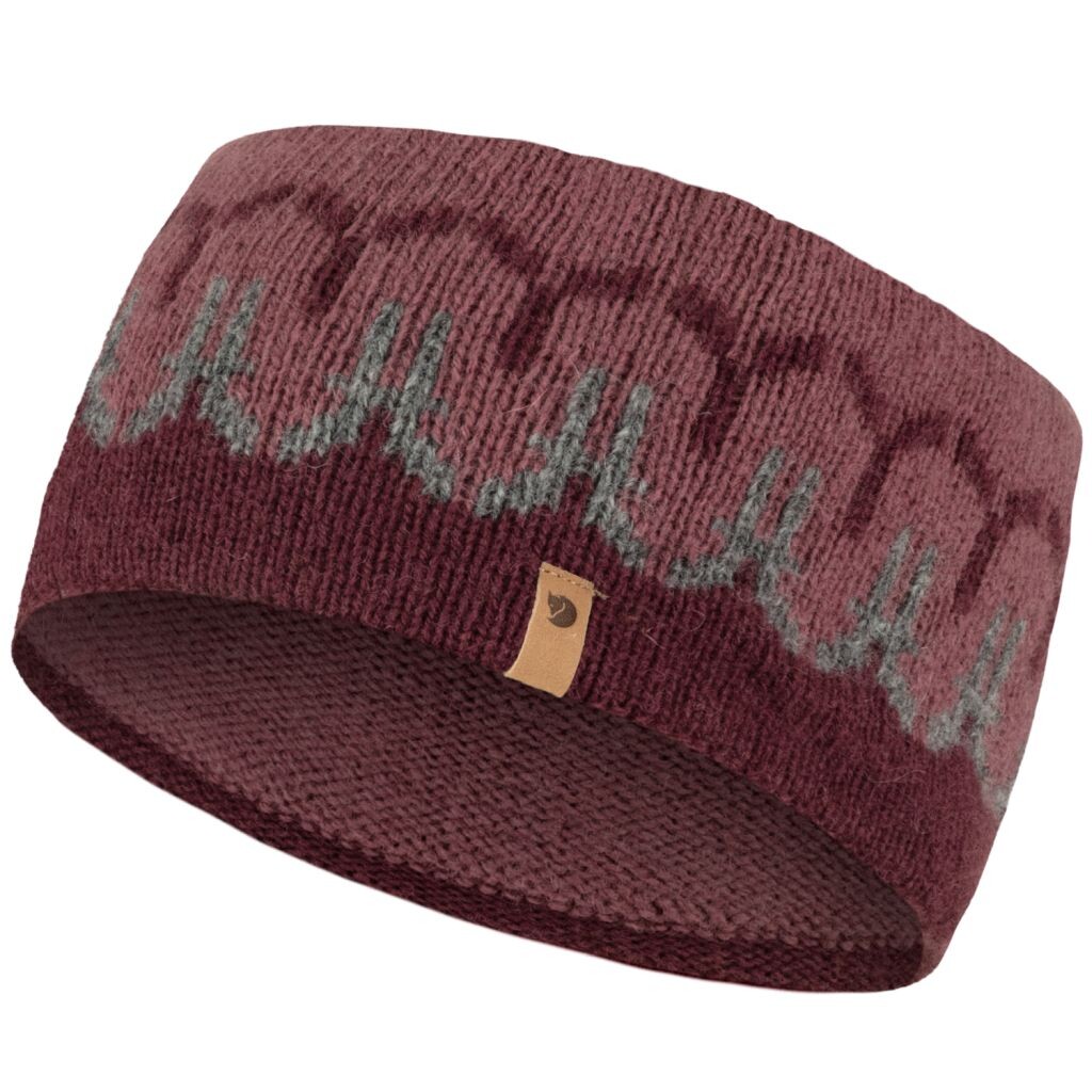 FJÄLLRÄVEN Övik Path Knit Headband, Dark Garnet-Mesa Purple