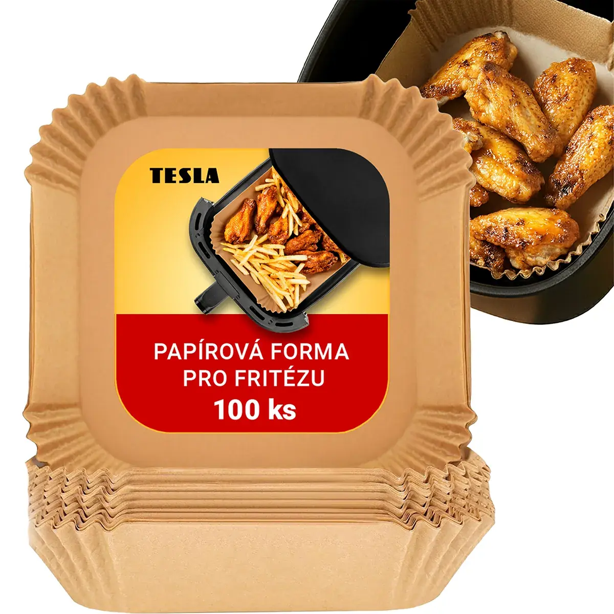 TESLA AirCook QB2055 - papírová forma pro horkovzdušnou fritézu (100 ks)