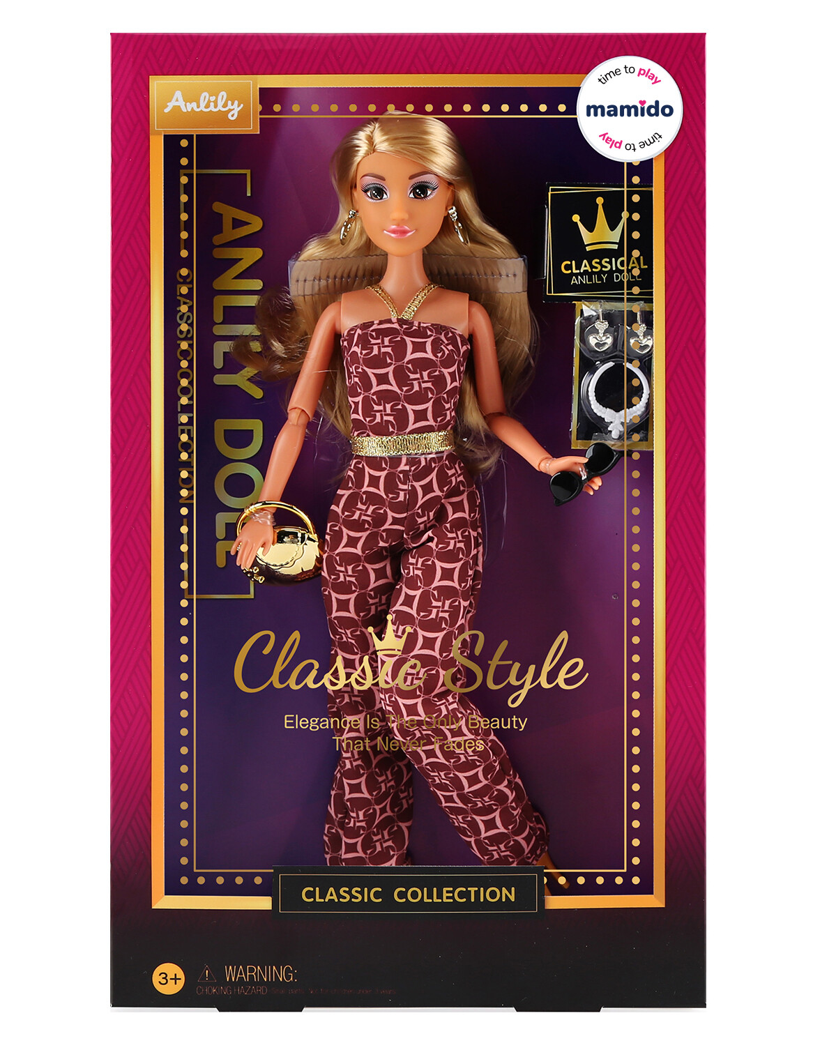 Mamido Mamido Panenka Anlily v overelu 29 cm blond fialová