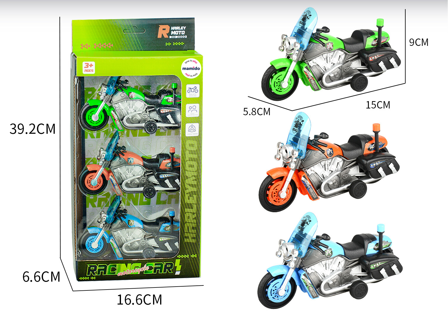 Mamido Mamido Sada tří policejních motorek