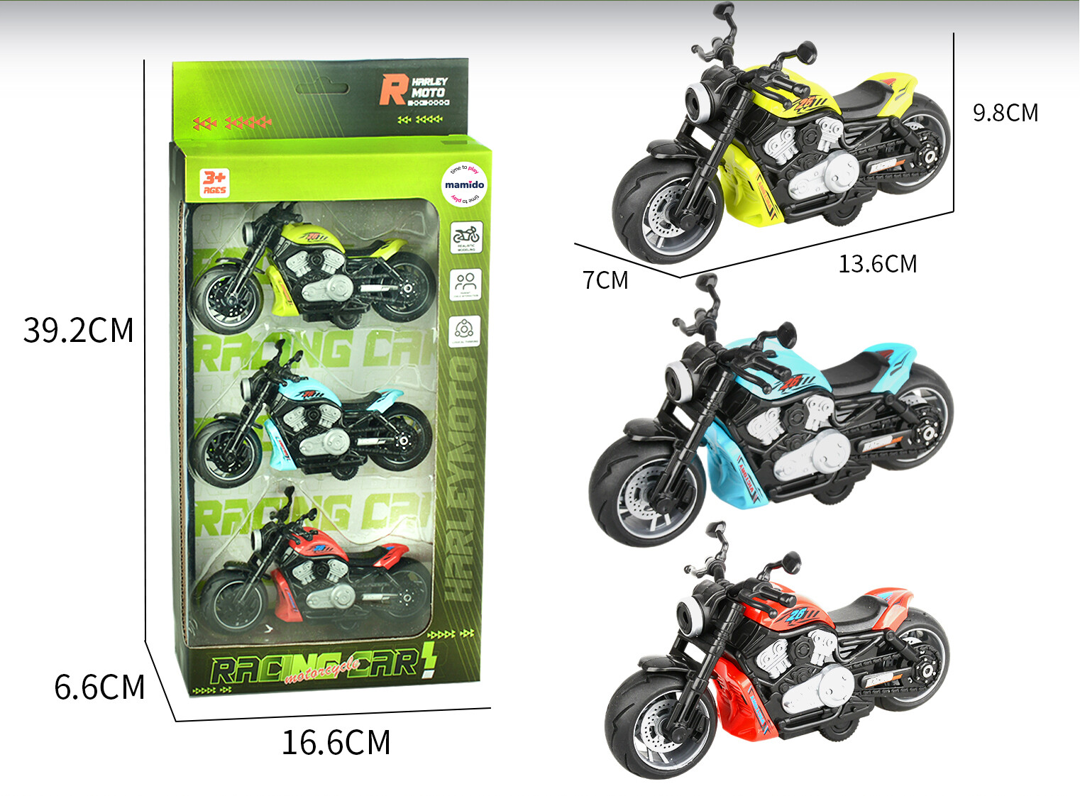 Mamido Mamido Sada tří závodních motorek MT1177