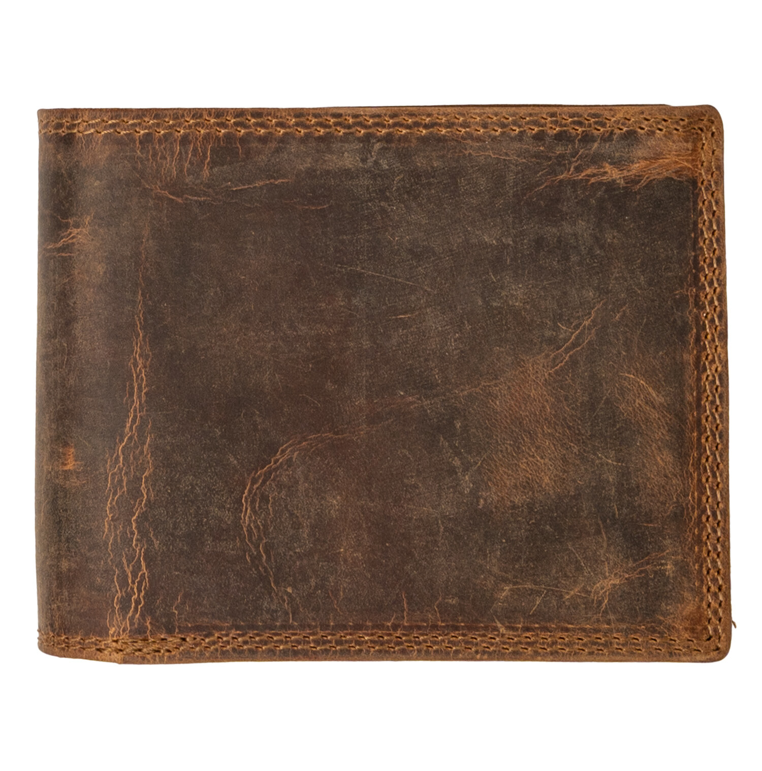 HL Kožená pánská peněženka bez zapínání - hnědá