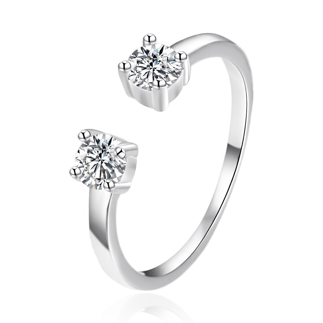 Otevřený stříbrný prsten se zirkony AGT-R01W42 Agato / Obvod: 57 mm - 57 mm