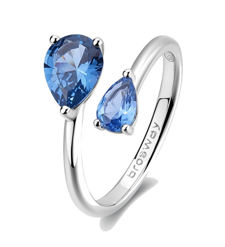 Stříbrný otevřený prsten Freedom Blue Fancy FFB114 Brosway / Obvod: 54 mm - 54 mm