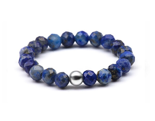 Korálkový prsten s lazuritem POL-R02 Agato / Obvod: 53 mm - 53 mm