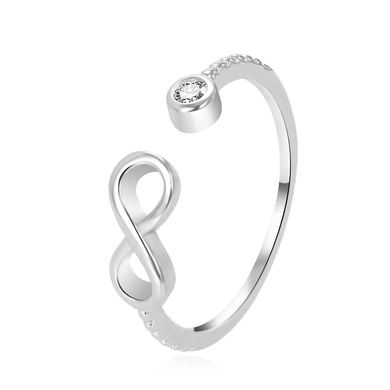 Stříbrný otevřený prsten se symbolem nekonečna AGT-R63W Agato / Obvod: 52 mm - 52 mm