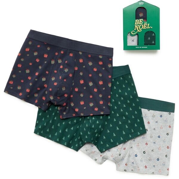 CELIO XMIBOGIFT Pánské boxerky v dárkovém balení, tmavě zelená, velikost
