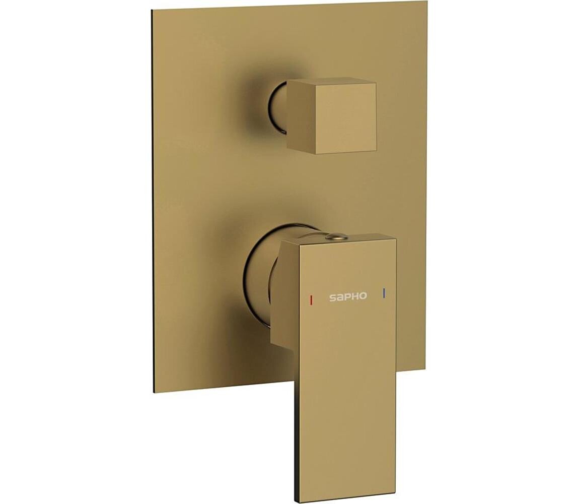 Sapho - Sprchová baterie pro podomítkovou instalaci CUBEMIX matná zlatá CM042GB