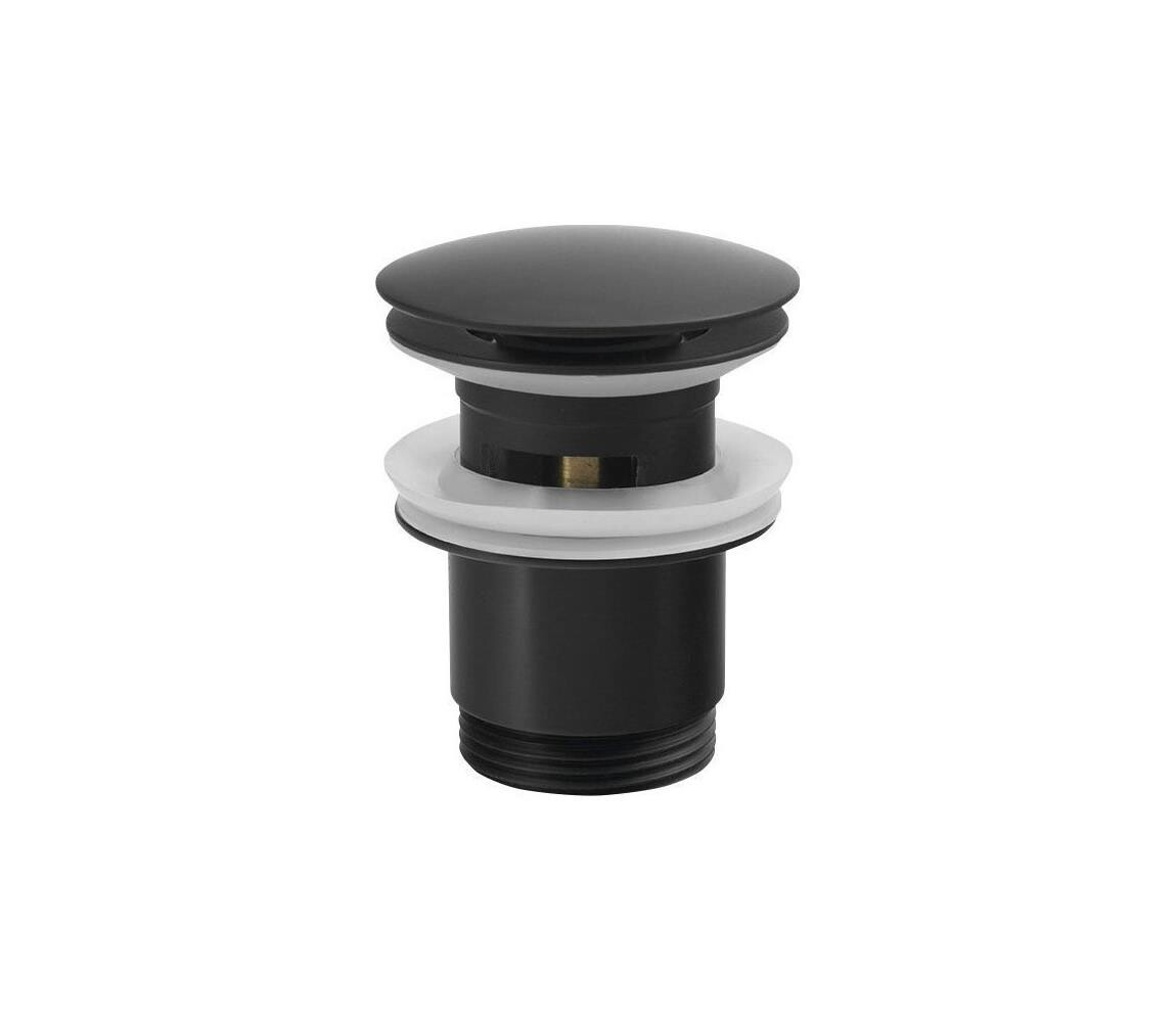 Sapho - Umyvadlová výpusť Click-Clack pr. 6,7 cm matná černá CV1007B