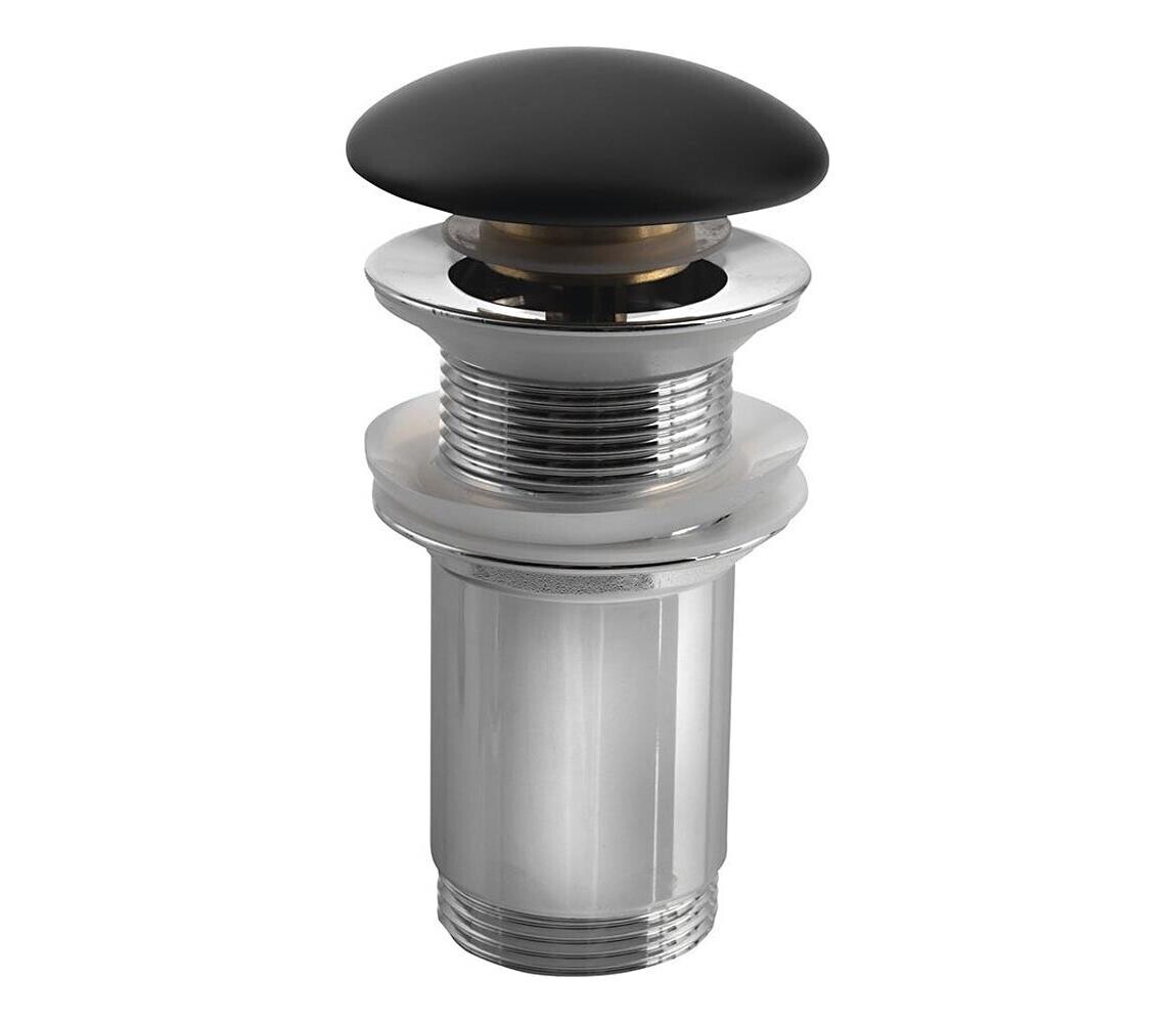 Sapho - Umyvadlová výpusť pr. 7 cm matná černá/lesklý chrom AR901