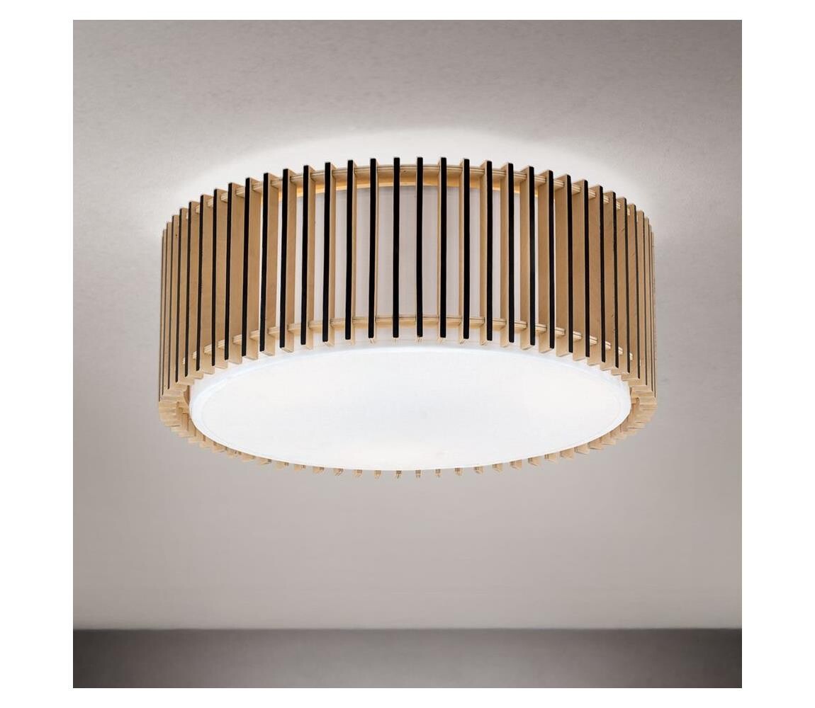 Orion - Stropní svítidlo TARTA 3xE27/40W/230V pr. 40 cm béžová DL 7-794/40 Holz/schwarz