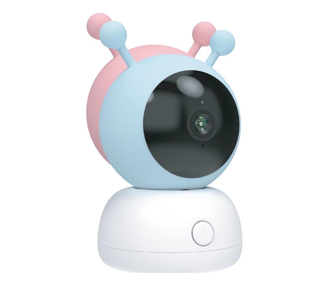 iGET 75020825 - Chytrá dětská chůvička 2K 5V Wi-Fi růžová/modrá 75020825