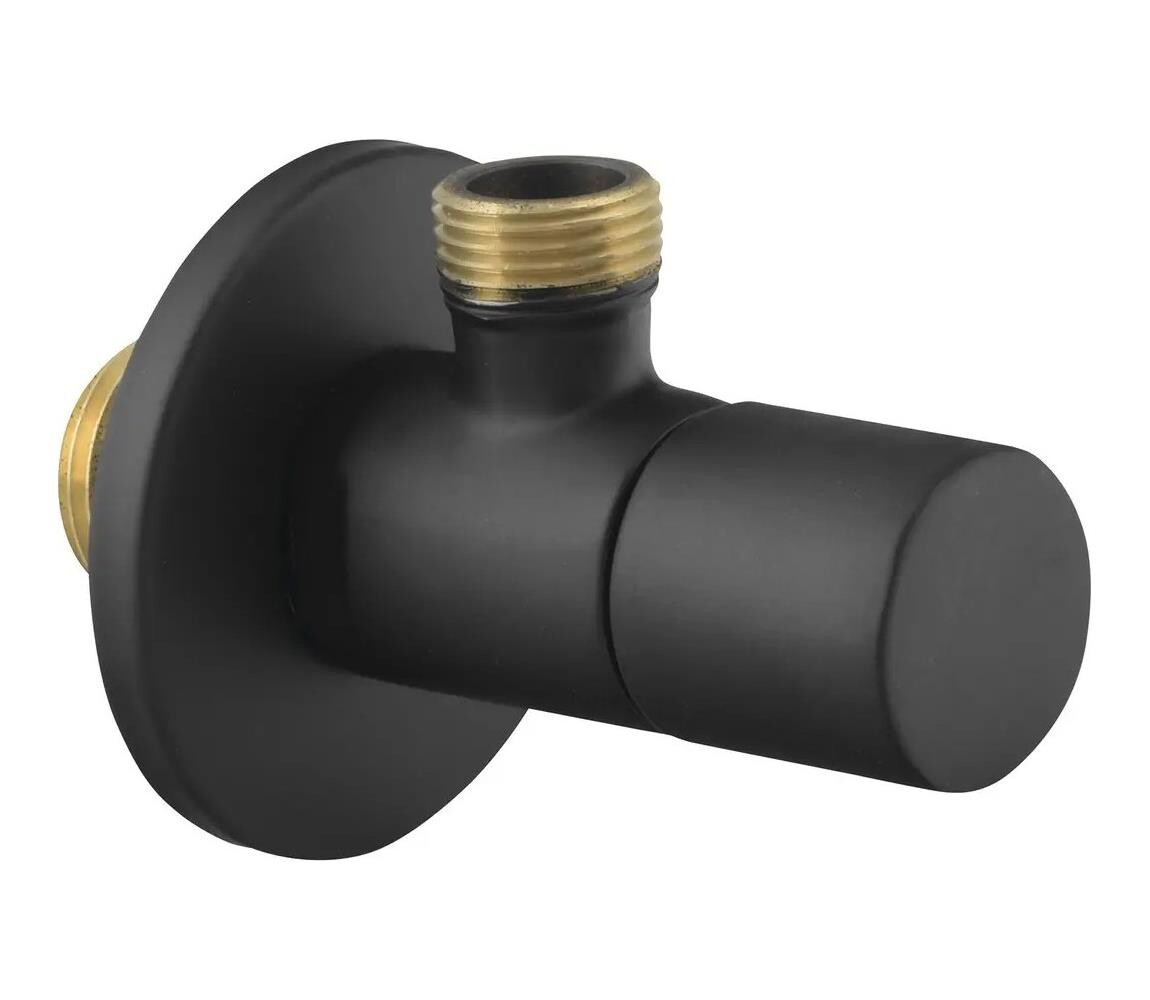 Sapho - Rohový l s rozetou kulatý/matná černá SL015