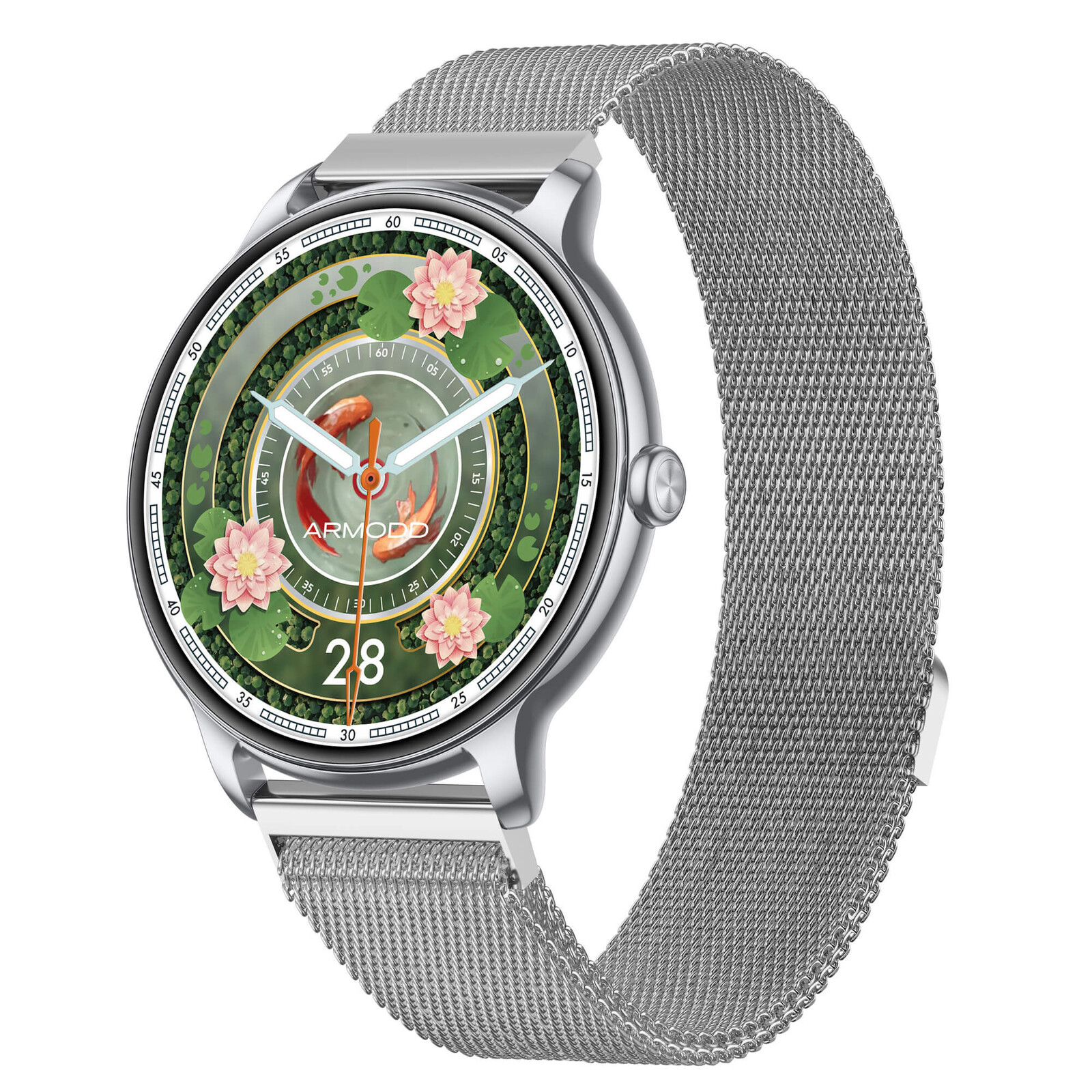 ARMODD Slim stříbrná s kovovým řemínkem