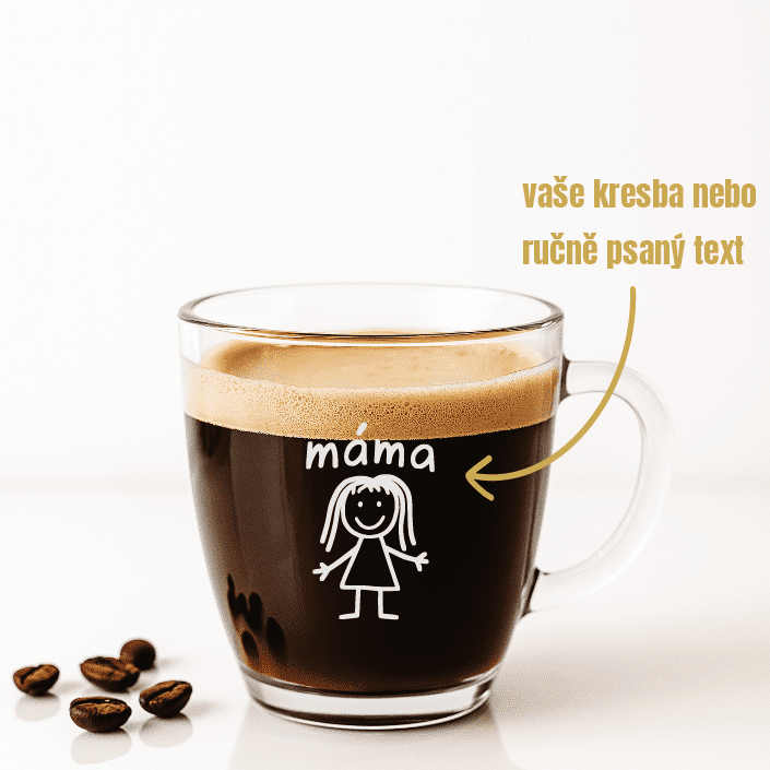 Dekorant Hrníček na kávu a čaj s ručně psaným textem nebo obrázkem Aqua 215 ml 1KS