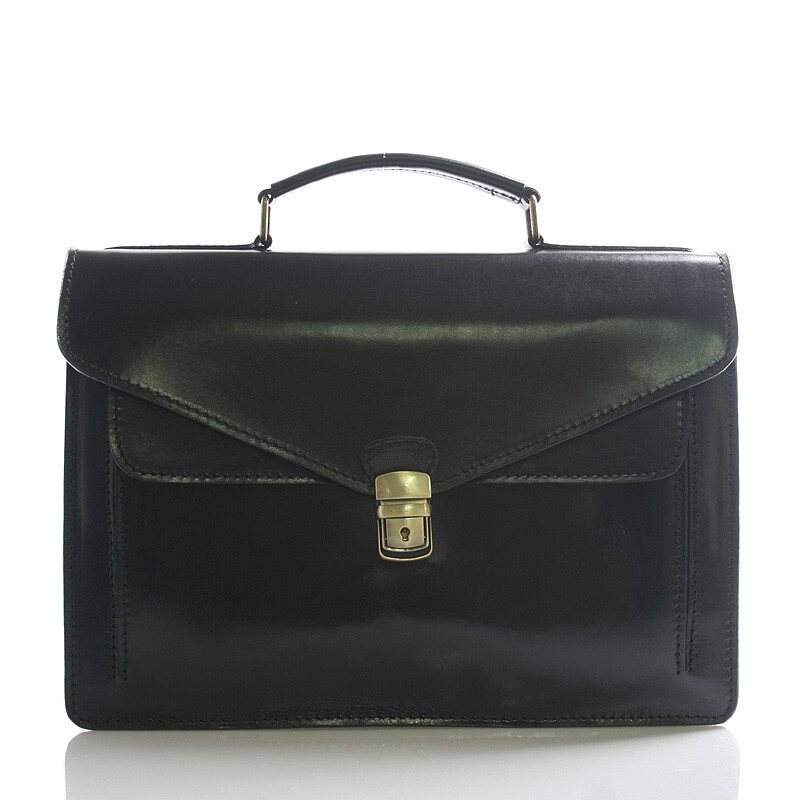 Luxusní černá kožená aktovka ItalY Kevin černá
