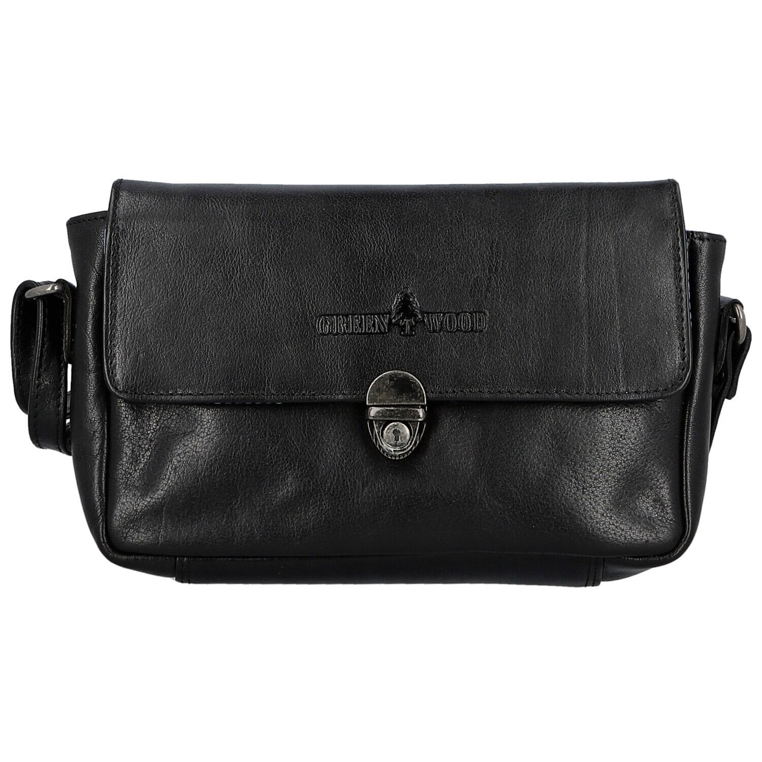 Dámská kožená crossbody kabelka černá - Greenwood Lusine černá