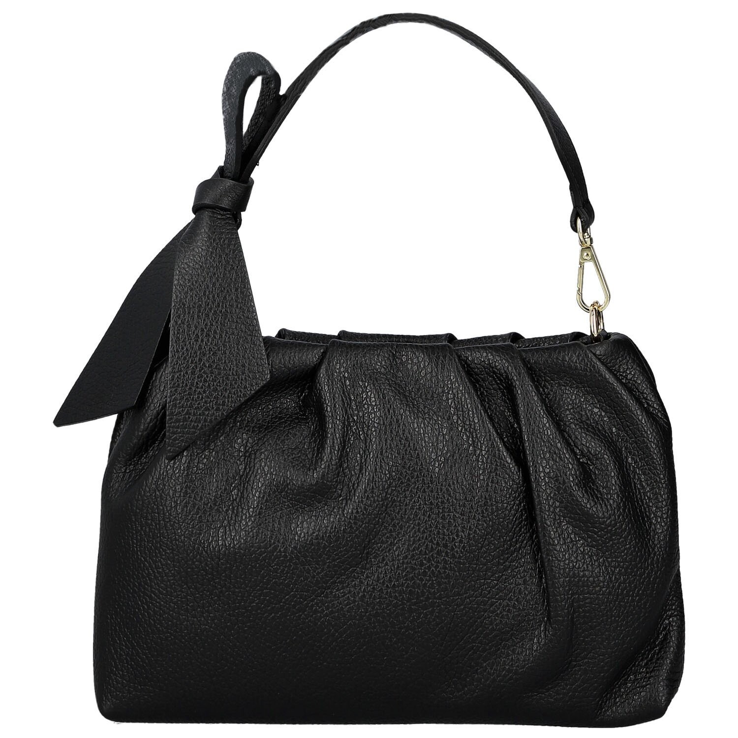 Dámská kožená kabelka do ruky černá - Delami Vera Pelle Elena černá