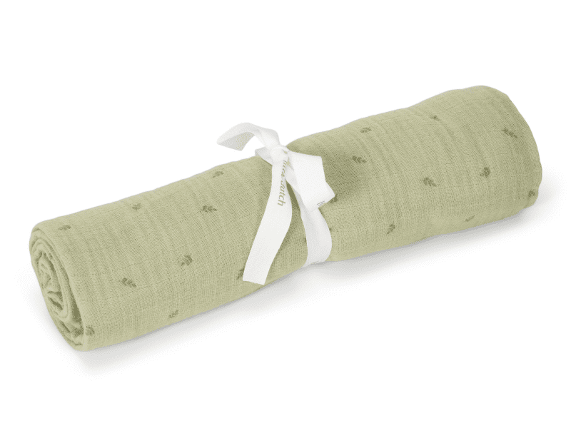 Little Dutch Plena zavinovací 120x120 cm s potiskem Pure Sage