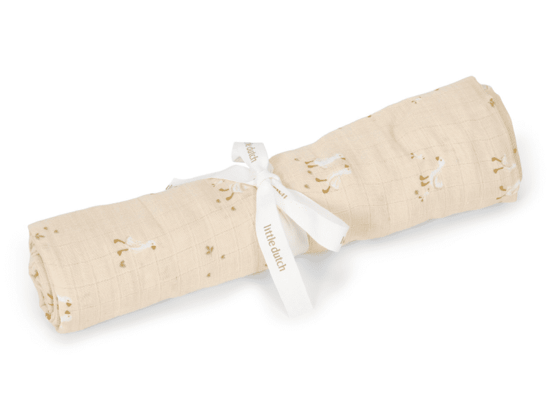 Little Dutch Plena zavinovací 120x120 cm Husa Newborn Naturals