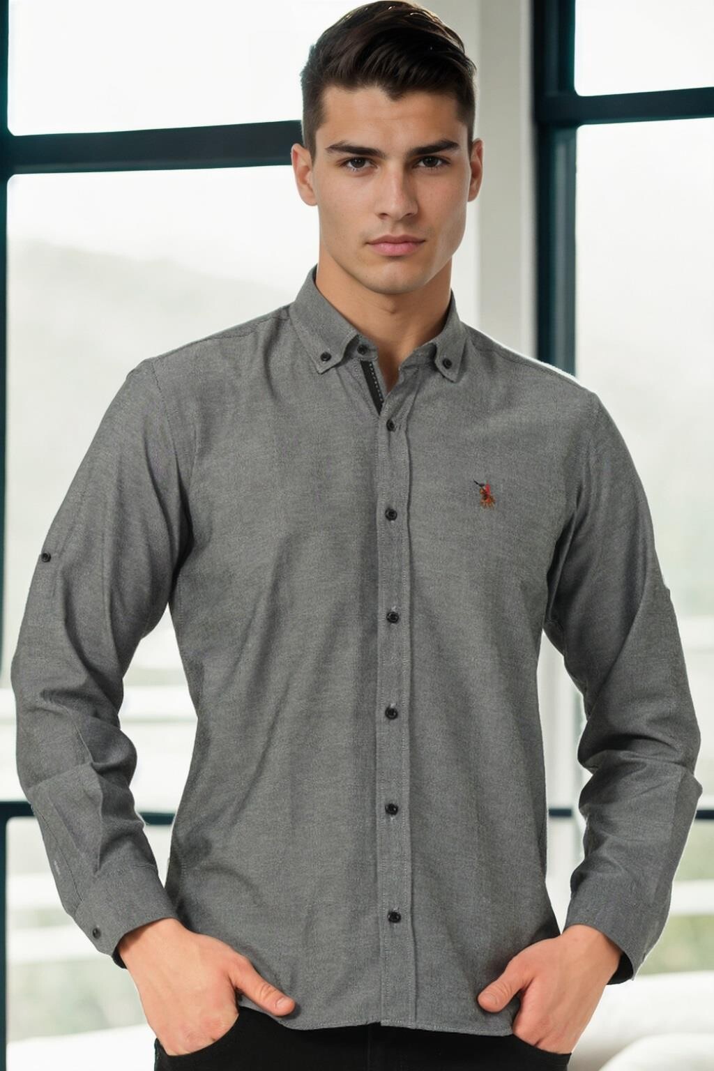G974 DEWBERRY MEN'S SHIRT-SMOKED