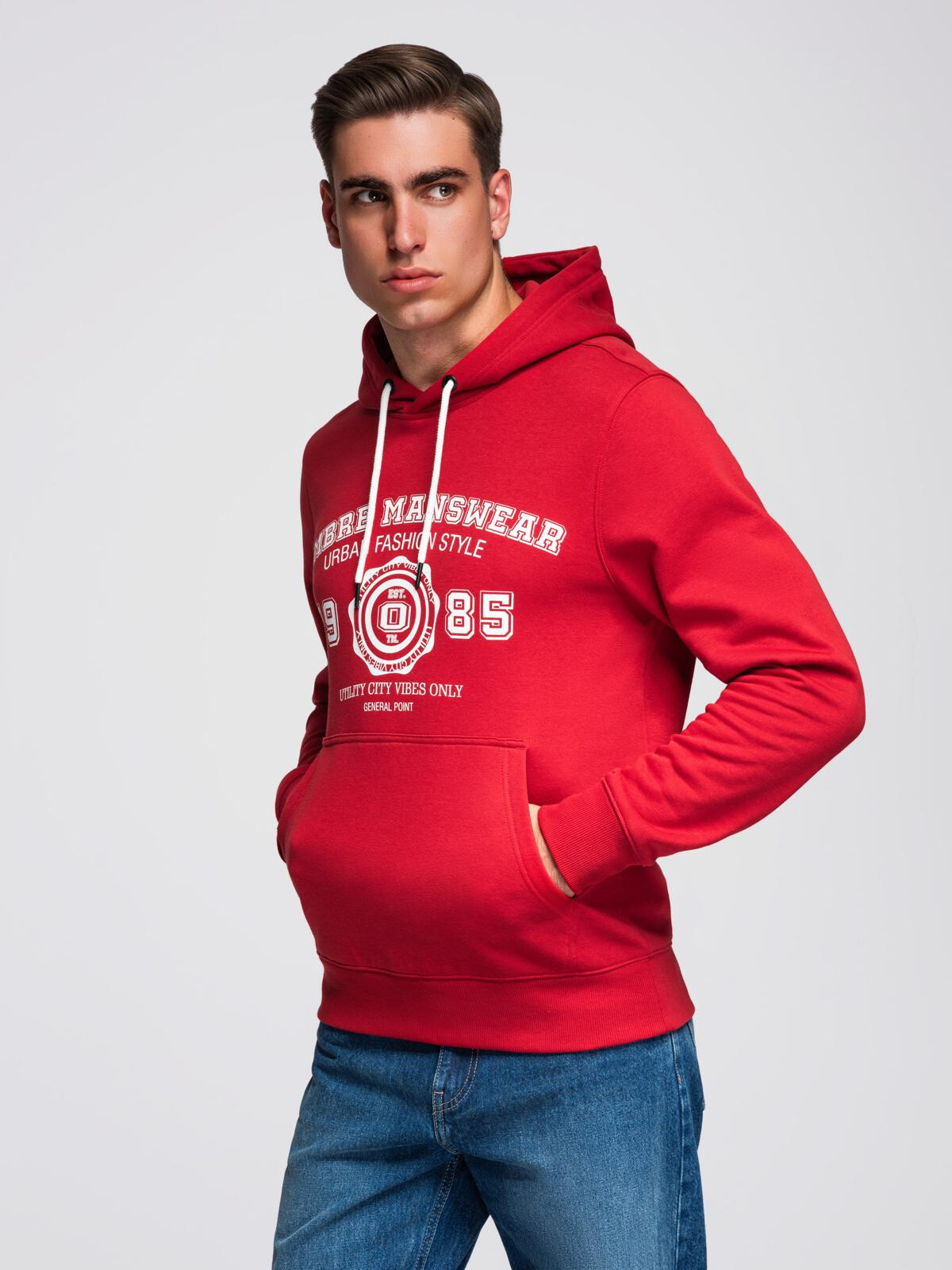 Ombre Men's hooded sweatshirt with college print