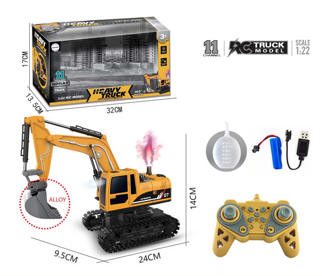 Mamido Mamido Bagr na dálkové ovládání se světly, zvuky a kouřovými efekty 1:22 RC