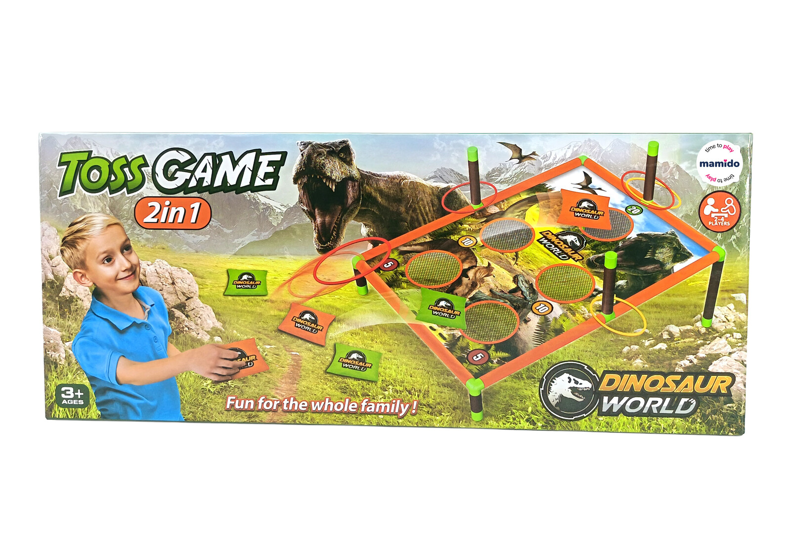 Mamido Mamido Hra na šikovnost házení kroužků a sáčků 2v1 dinosauři