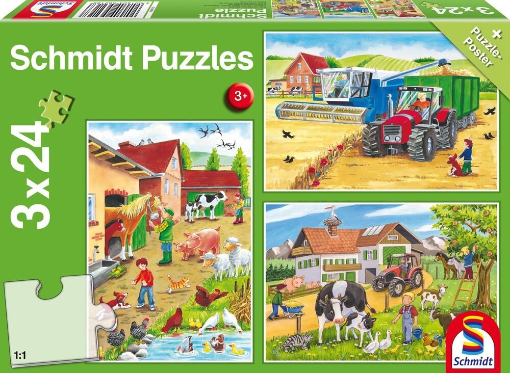 Schmidt puzzle Práce na venkově 3x24 dílků