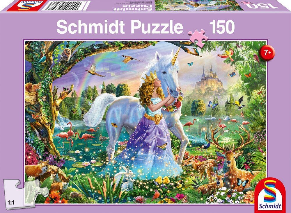 Schmidt puzzle Princezna, jednorožec, hrad 150 dílků