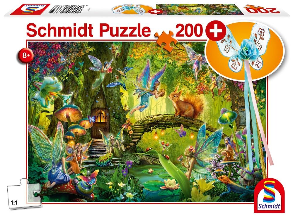 Schmidt puzzle Lesní víly 200 dílků + hůlka