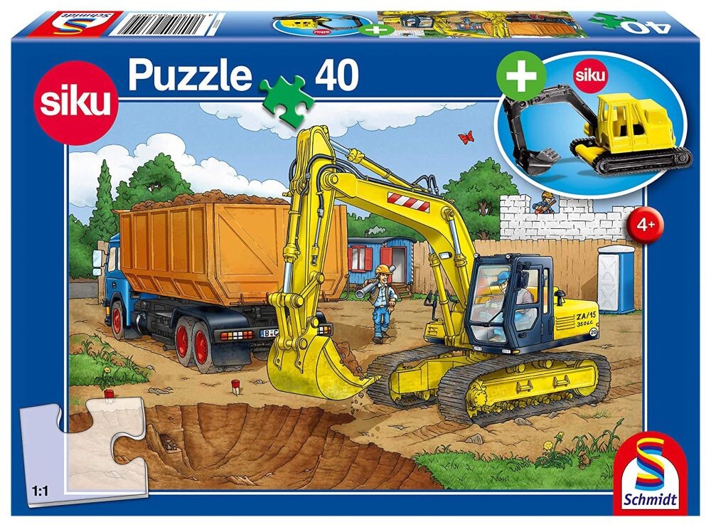 Schmidt Puzzle  40 dílků SIKU Bagr + hračka