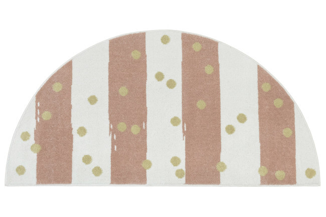 Koberec LIMA M044A krémový / růžový / zlatý půlkruh