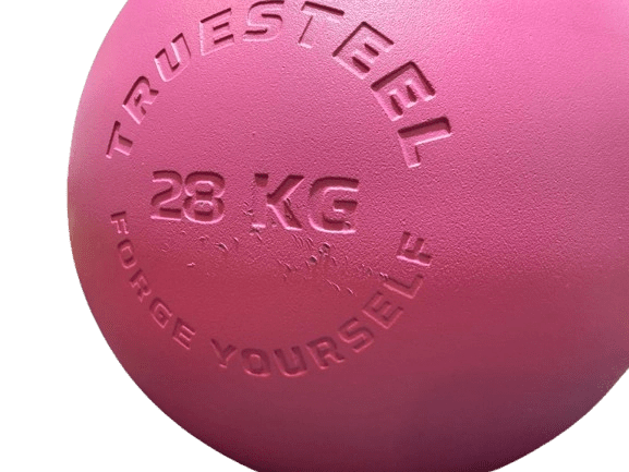 TRUESTEEL StrongGear růžový Kettlebell ocel Váha: 28 kg